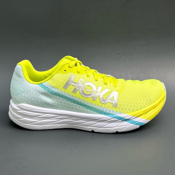 HOKA One One Rocket X Unisex Running Shoes Yellow/Blue 1113532 BGEPR NEW - Picture 1 of 11